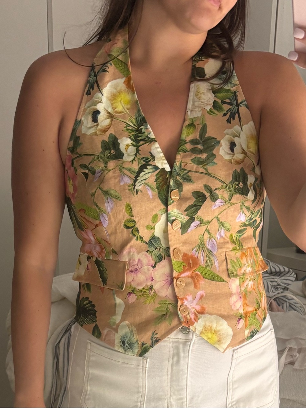 Cara Cara Peach Floral Tank Top